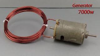 7000 watt free energy generator with dc motor and big copper wire use transformers