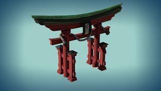 3D Stylized Asset Japanese Torii Gate