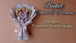 DIY : Membuat Buket Coklat Dengan Kertas Kado | Tutorial Buket Dari Kertas Kado |