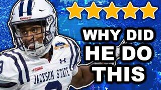 The 5⭐️ Prodigy WR Who RUINED HIS CAREER By Going to JACKSON STATE...