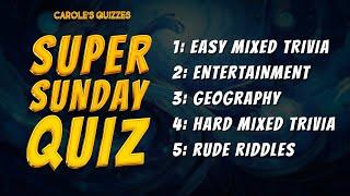 The Sunday Trivia Quiz : 50 Questions Over 5 Rounds Of Trivia!