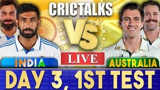 Live: IND Vs AUS, Day 3 - 1st Test | Live Scores & Commentary | India vs Australia | 2024 Series