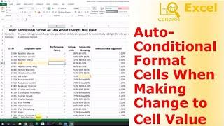 Conditional Format Cells Automatically When You Change Cell Content