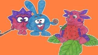 Coloring Luntik and Smeshariki Croche Hedgehog Video for children