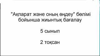 5 сынып "Ақпарат және оның өңдеу" бөлімі бойынша жиынтық бағалау #СОЧ #СОР #ТЖБ #БЖБ #жиынтықбағалау