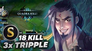 WILD RIFT MASTER YI INSANE 3x TRIPPLE + QUADRAKILL IN JUNGLE SEASON 14