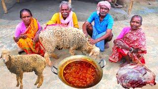 BIG SIZE FULL SHEEP COOKING by our grandfather, grandmother &@Tribalvillagecooking01 |