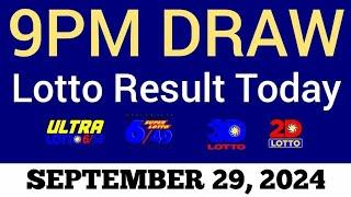 Lotto Result Today 9pm Draw September 29, 2024 Swertres Ez2 PCSO Live Result