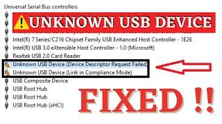 Unknown usb device- Device descriptor request failed