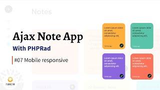 Mobile responsive #07, Ajax Note App with PHPRad