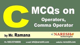 Operators, Comma Operator | C MCQs and Answers with Explanation