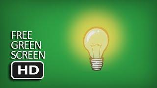 Free Green Screen - Cartoon Light Bulb