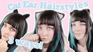 Cat Ear Hairstyles - 3 Different Ways!!
