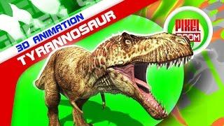Green Screen Jurassi World Tyrannosaur Feathered Roar - Footage PixelBoomCG