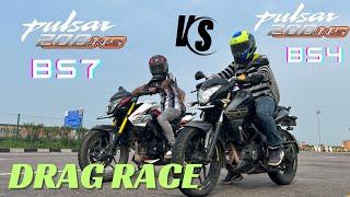 BAJAJ PULSAR NS 200 BS7 2024 …VS … BAJAJ PULSAR NS 200 BS4 !!! DRAG RACE LONG BATTLE 