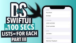 SwiftUI Basics: List using ForEach for Sections in 100 Seconds Part III