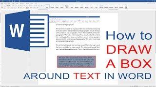 How to DRAW a box around text in WORD ¦ Tutorials for Microsoft Word