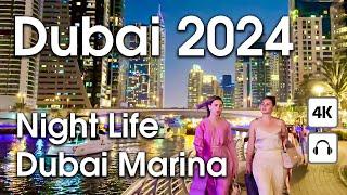 Dubai  Amazing Dubai Marina, Night Life [ 4K ] Night Walking Tour