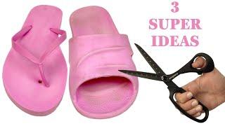 I MADE 3 MASTERPIECES FROM OLD FLIP-FLOPS! SIMPLE AND FAST RECYCLING!