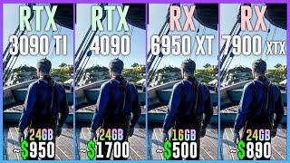 RTX 3090 TI vs RTX 4090 vs RX 6950 XT vs RX 7900 XTX - Tested in 25 Games