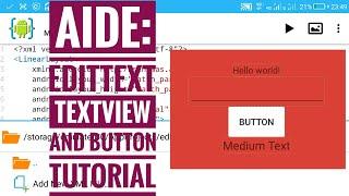 AIDE: Edittext, TextView and Button Click tutorial in android