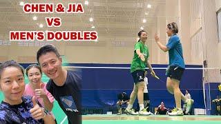 Chen Qingchen & Jia Yifan play against men's doubles（Different camera angles）