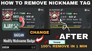 HOW TO CHANGE NICKNAME BADGE IN PUBG BGMI || HOW TO REMOVE NICKNAME BADGE IN PUBG