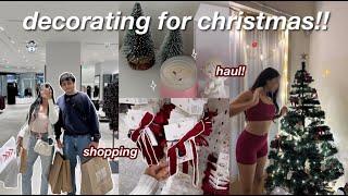 decorating my room for CHRISTMASshopping, haul, setting up my tree and more!!