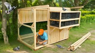 Full steps to build cozy pigeon cage from plastic baskets and woods