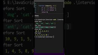 Sort array of elements using sort() in JavaScript | JS Interview Questions #24 | #shorts #short #js