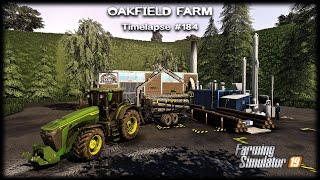 Building COAL FACTORY, cutting/transport LOGS, making PELLETS | Oakfield farm | FS19 Timelapse #184