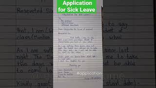 application for Sick leave in english to principal | application for leave of absence