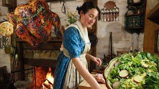 How to Make Dinner in 1810 |Fire Cooked Chicken, Salad & Cornbread| History