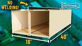 Connecting Two Shipping Containers Together! Double Wide Home, Garage, Warehouse - DIY - NO WELDING!