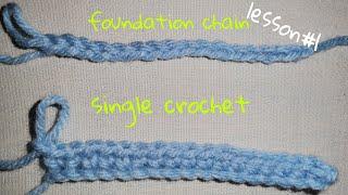 Basic Crochet| foundation chain + single crochet step by step ||Croffee Craft