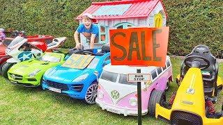 Ali and Adriana play SALE TOY CARS in the garden and Ride on Power Wheels