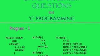 Program-1 | GATE/Interview Question in 'C' Programming