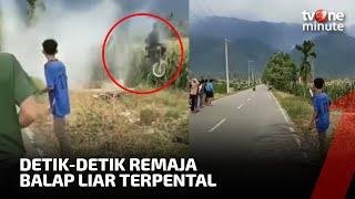 Ngeri! Remaja Tewas Akibat Ikut Balap Liar, Motor Terlempar Sejauh 30 Meter | tvOne Minute