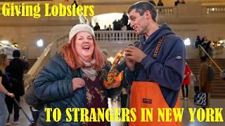 Giving lobsters to random STRANGERS in Times Square