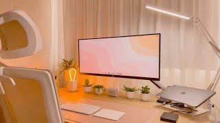 Aesthetic Desk Setup | Productive Home Office I Accessories Unboxing, Cable Management