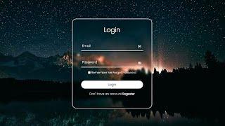 Glassmorphism Login Page Using HTML & CSS Tutorial | Web Development