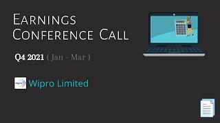 Wipro Limited. | Q4 2021 | Earnings Conference Call