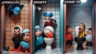 Anime 3d - skibidi toilet kids - ANIMAÇÃO SHORTS