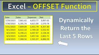 Excel Offset Function