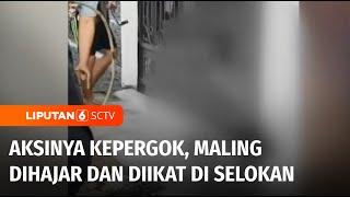 Kepergok Warga, Pencuri di Palembang Babak Belur hingga Diikat di Selokan | Liputan 6