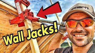 How I Use Wall Jacks To Lift A Wall ALONE By Myself! Qualcraft?