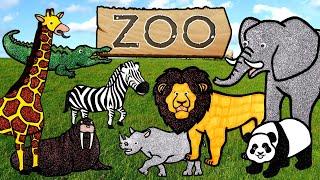 Let's Draw Zoo Animals Together! | Drawing and Coloring with Glitter & Googly Eyes