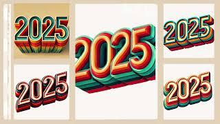 3D Retro 2025 Clipart | Vintage-Inspired