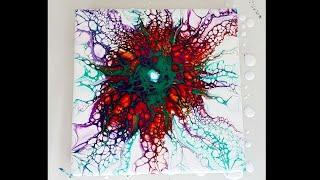 AMAZING acrylic FLOWER pour painting - Large cells - Fall paint colors