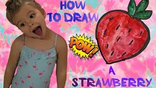 How to draw a strawberry #drawforchildren #art #kidsart
